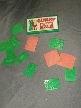 Gumby Stamp Pad And Stamps Vintage